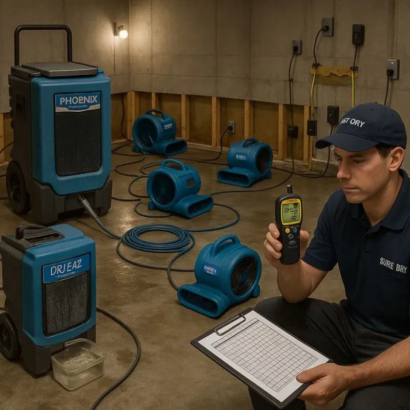 Structural Drying and Dehumidification process in Berea, SC